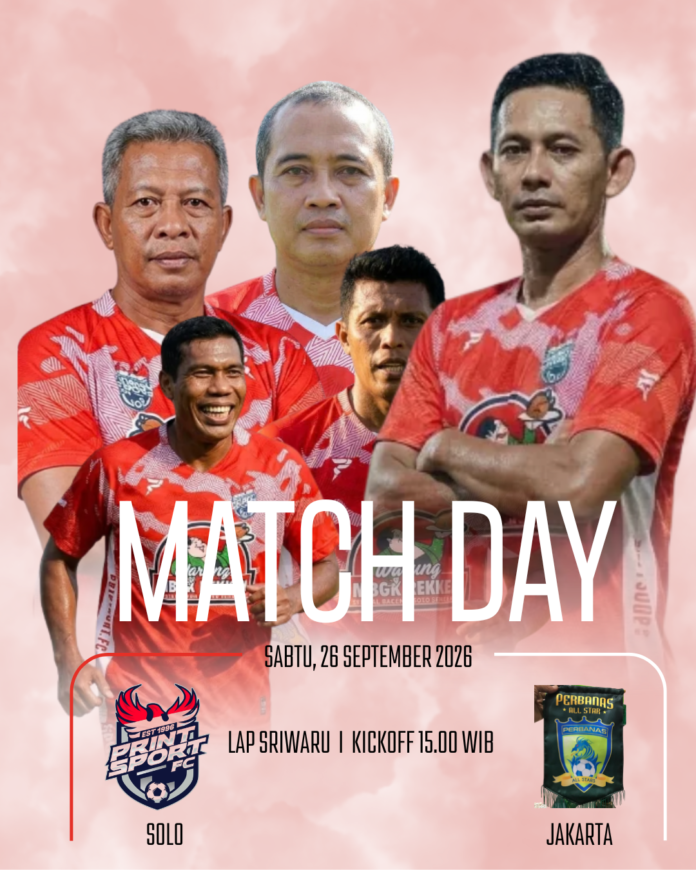 Print Sport Solo Raya akan menjadi lawan pertama Perbanas All Stars dalam pertandingan di Lapangan Sriwaru, Laweyan, Solo, Sabtu sore ini (26/9/2026)